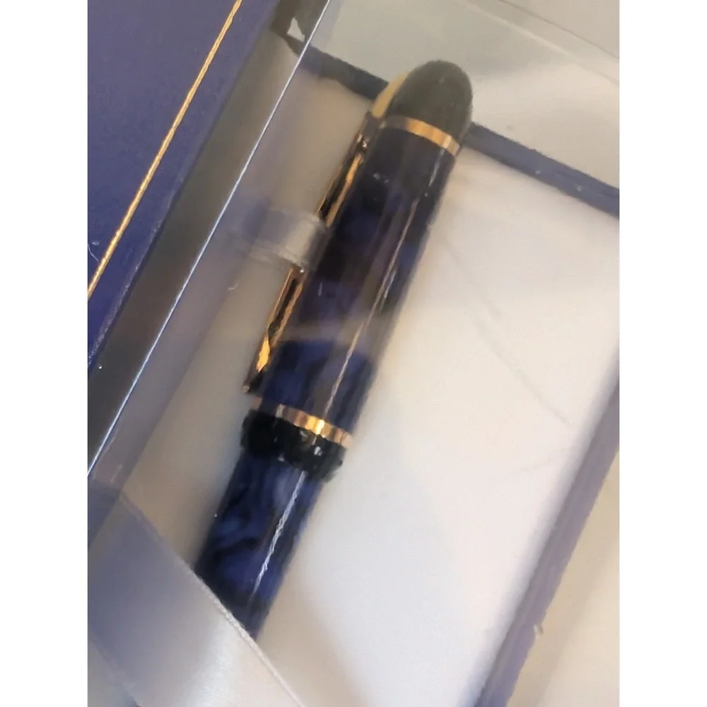 Waterman Phileas Ballpen Blue Gold Marble Ball Pen New in Box Sealed Paris 81007